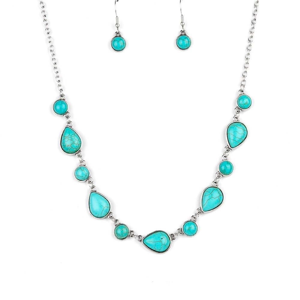 HEAVENLY TEARDROPS - TURQUOISE NECKLACE W/ MATCHING EARRINGS